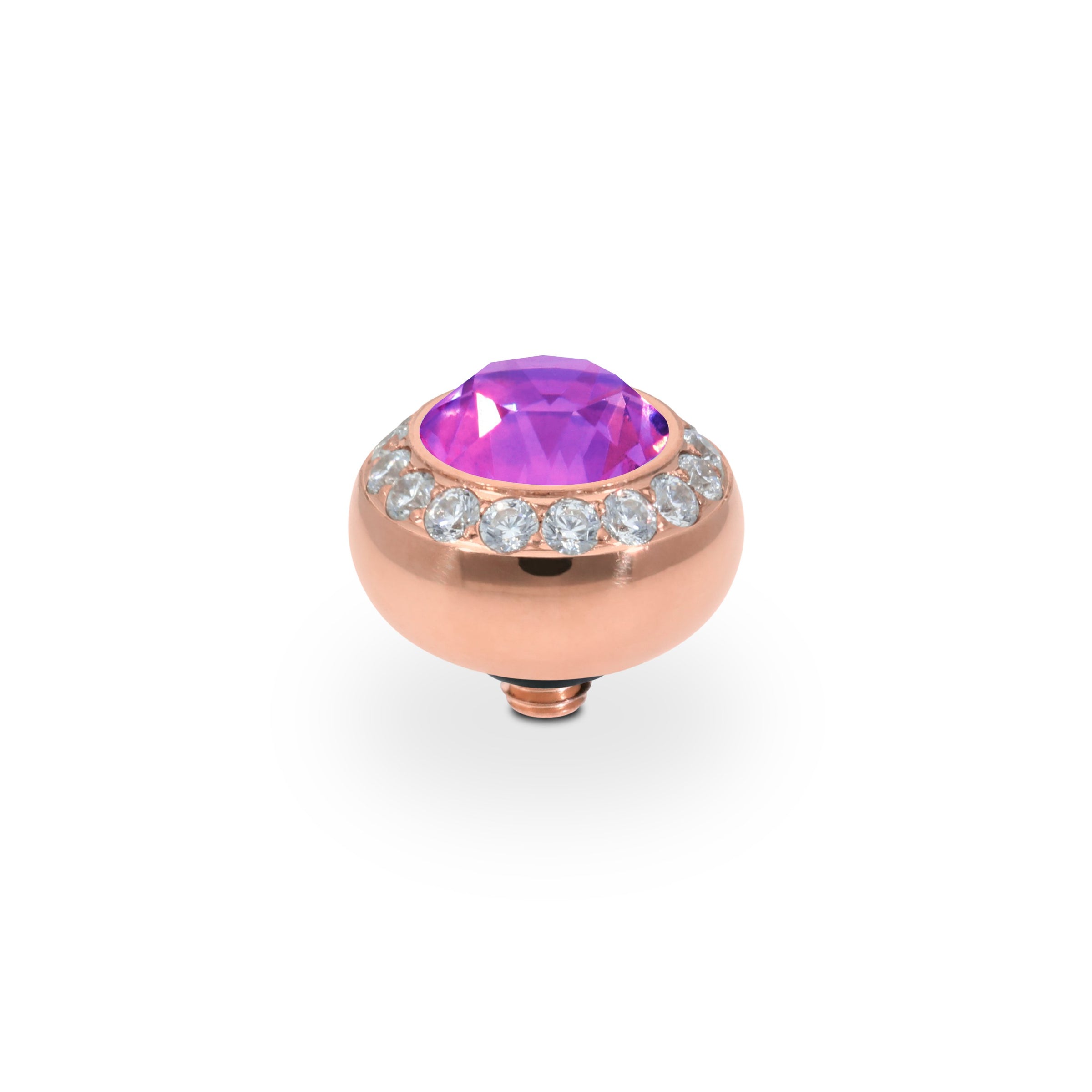 Tondo Deluxe Top 0.4" - Rose Gold Crystal Electric Violet Ignite