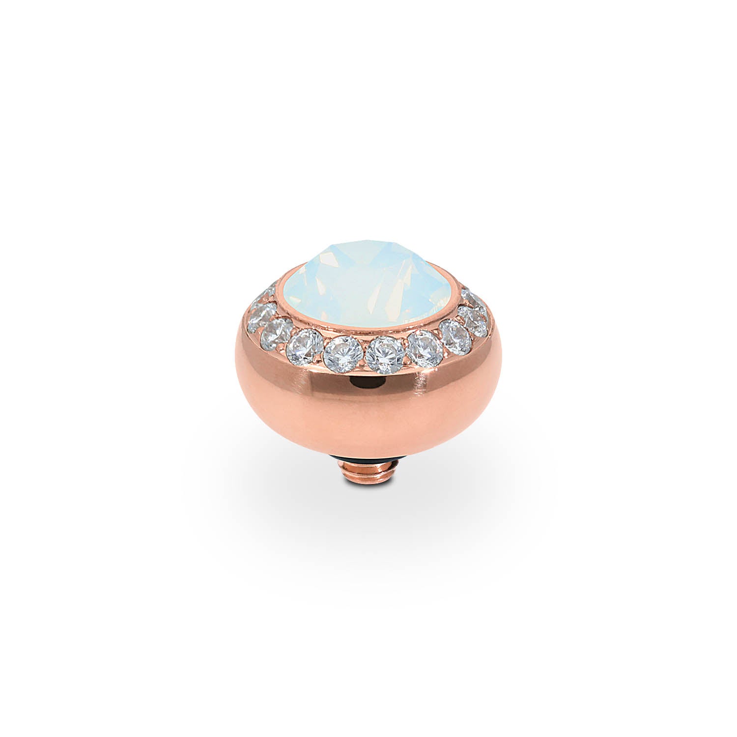 Tondo Deluxe Top 0.4" - Rose Gold white opal
