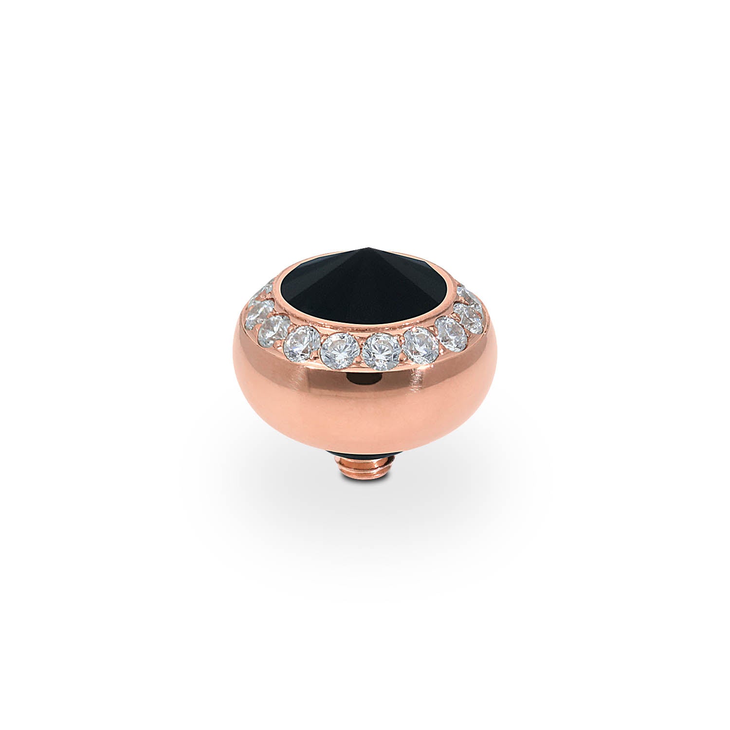 Tondo Deluxe Top 0.4" - Rose Gold jet hematite