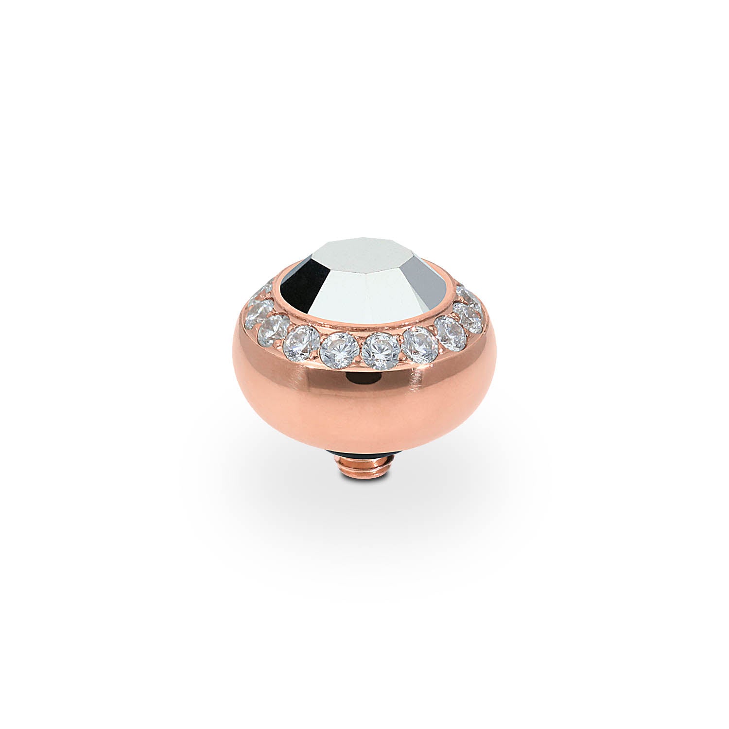 Tondo Deluxe Top 0.4" - Rose Gold crystal labrador
