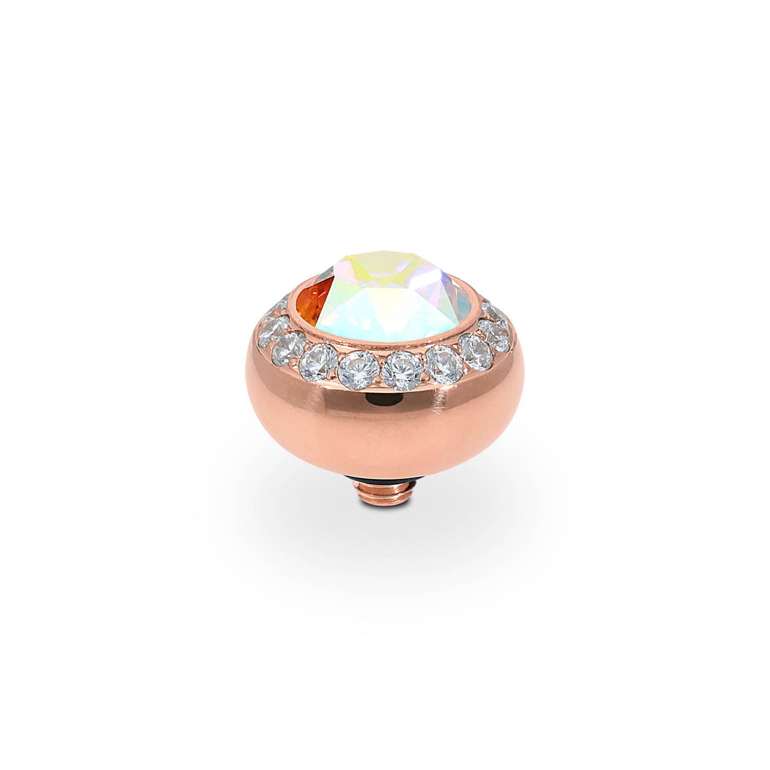 Tondo Deluxe Top 0.4" - Rose Gold crystal aurora boreale
