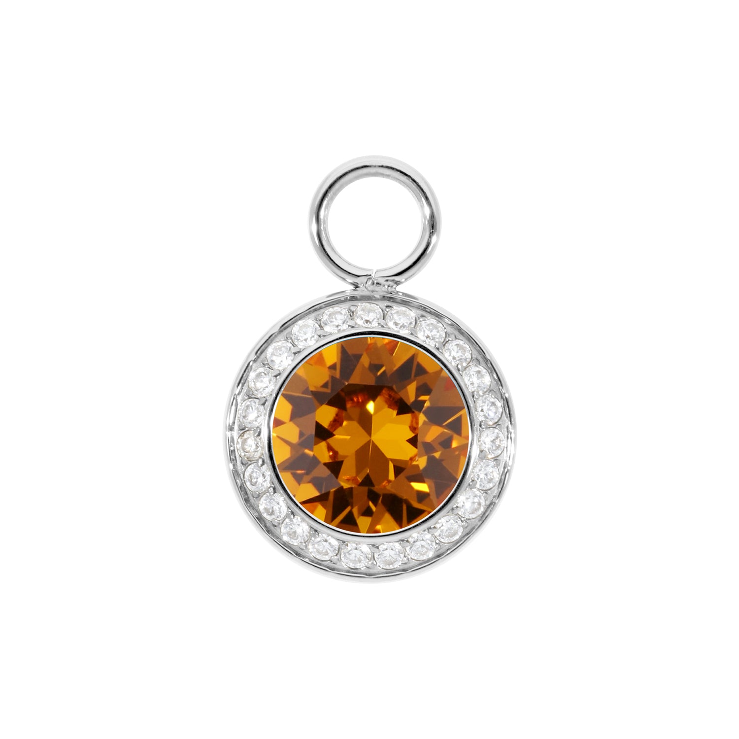 Tondo Deluxe Charm 0.51" - Silver Topaz