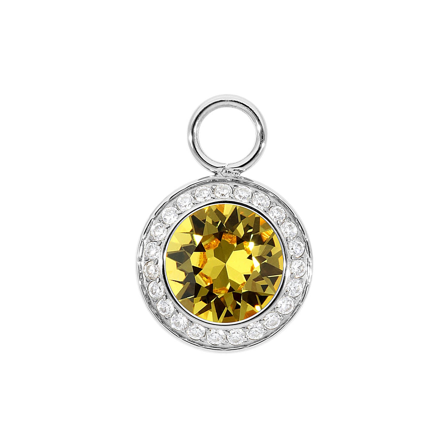 Tondo Deluxe Charm 0.51" - Silver light topaz
