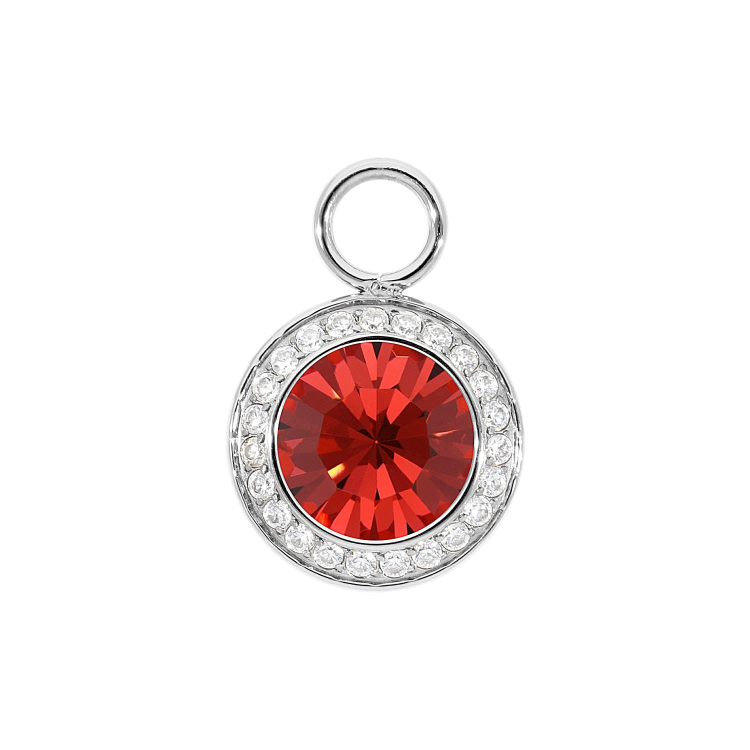 Tondo Deluxe Charm 0.51" - Silver padparadscha