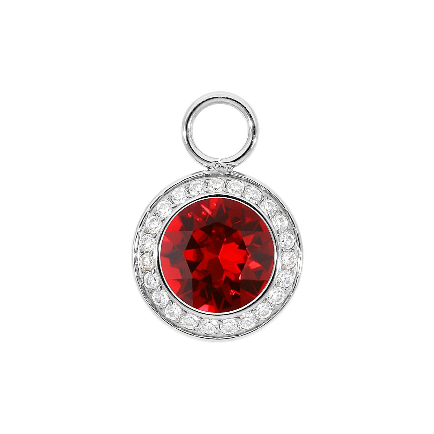 Tondo Deluxe Charm 0.51" - Silver scarlet