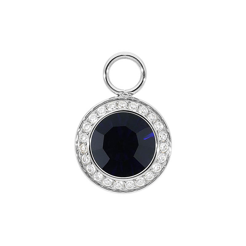 Tondo Deluxe Charm 0.51" - Silver Dark Indigo