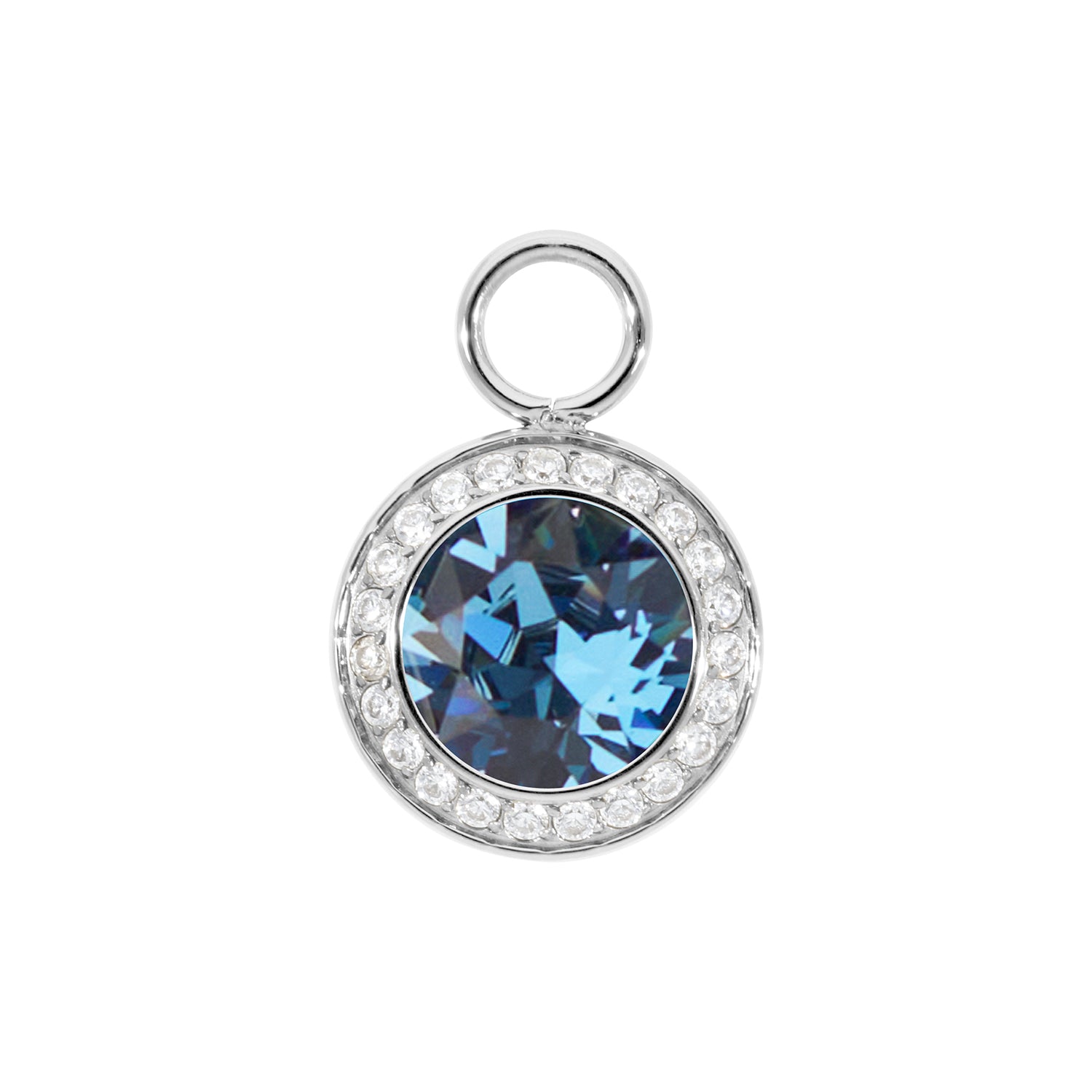 Tondo Deluxe Charm 0.51" - Silver Denim Blue