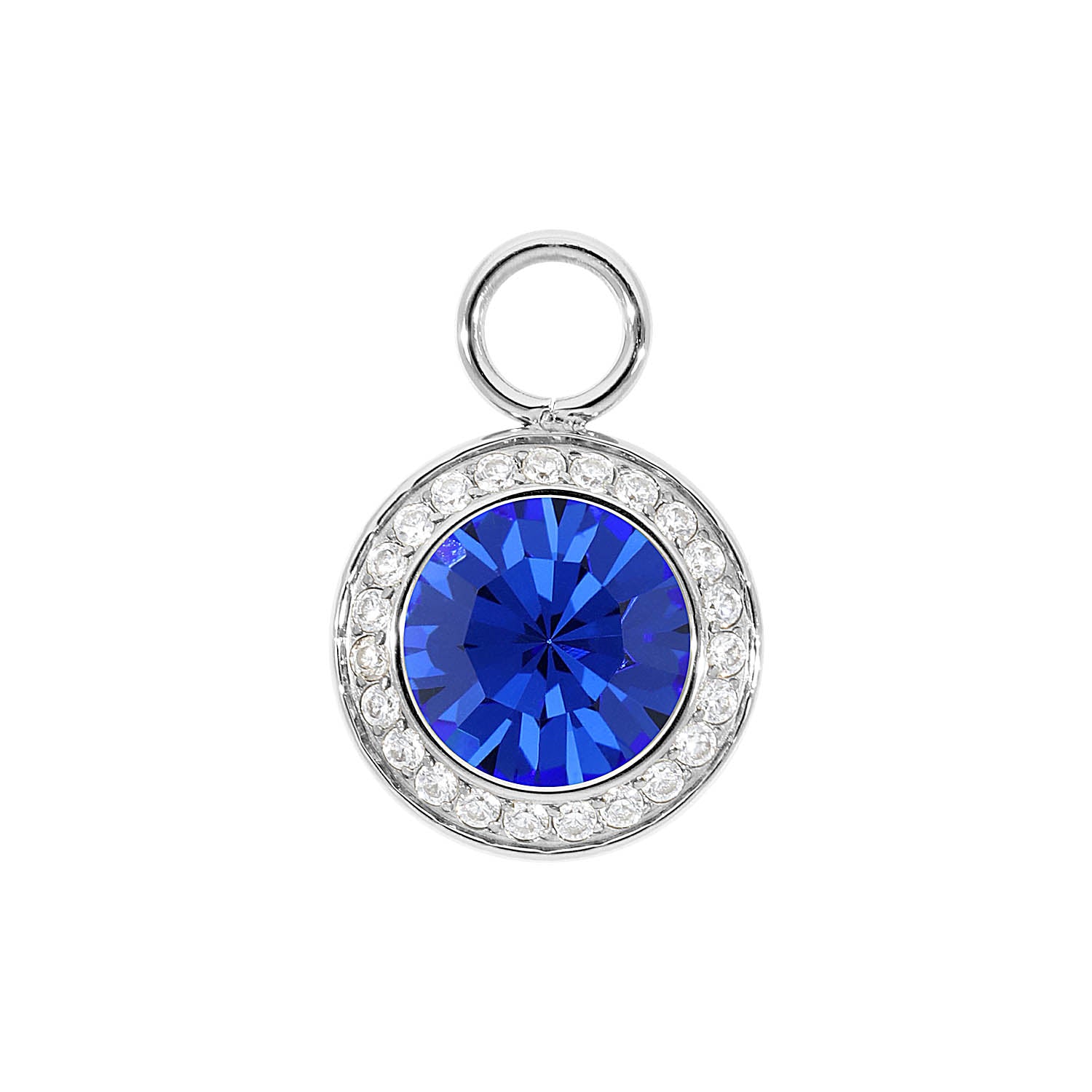 Tondo Deluxe Charm 0.51" - Silver sapphire