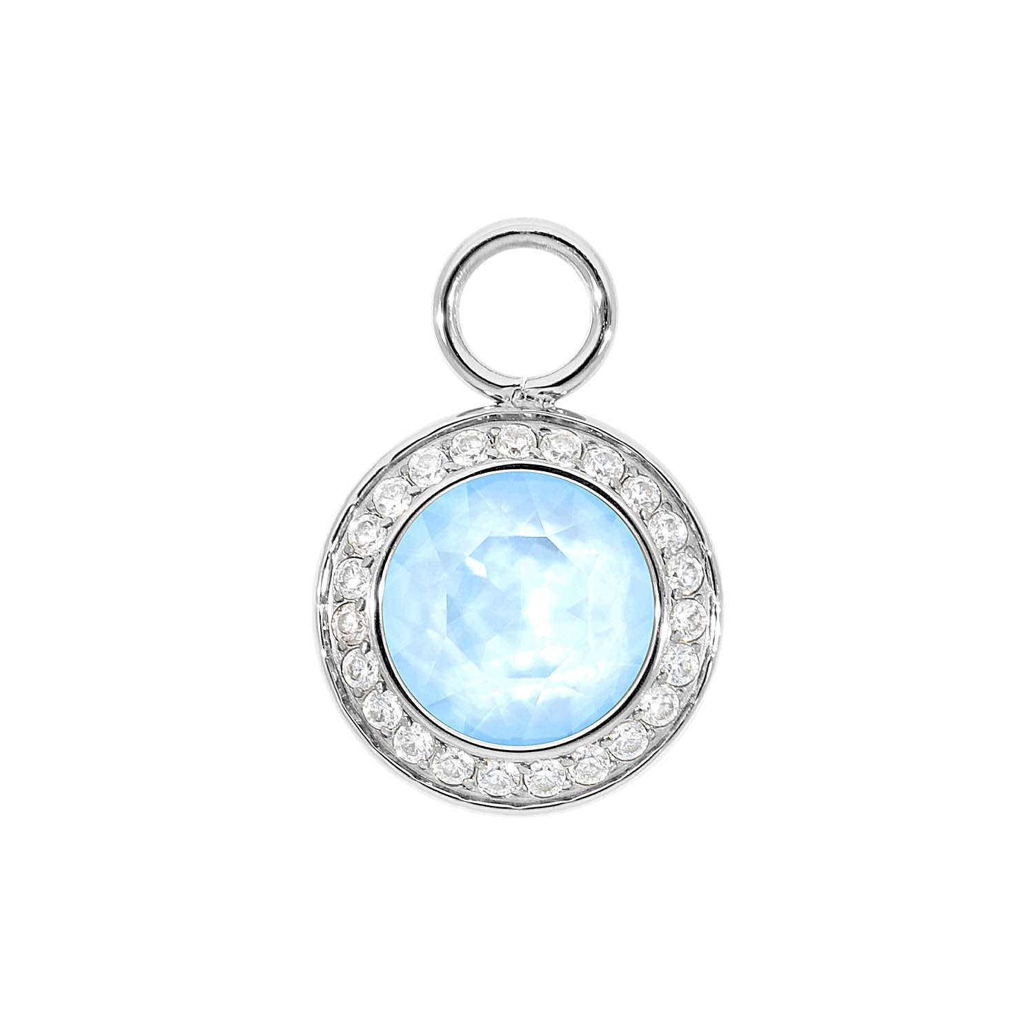 Tondo Deluxe Charm 0.51" - Silver crystal sky ignite