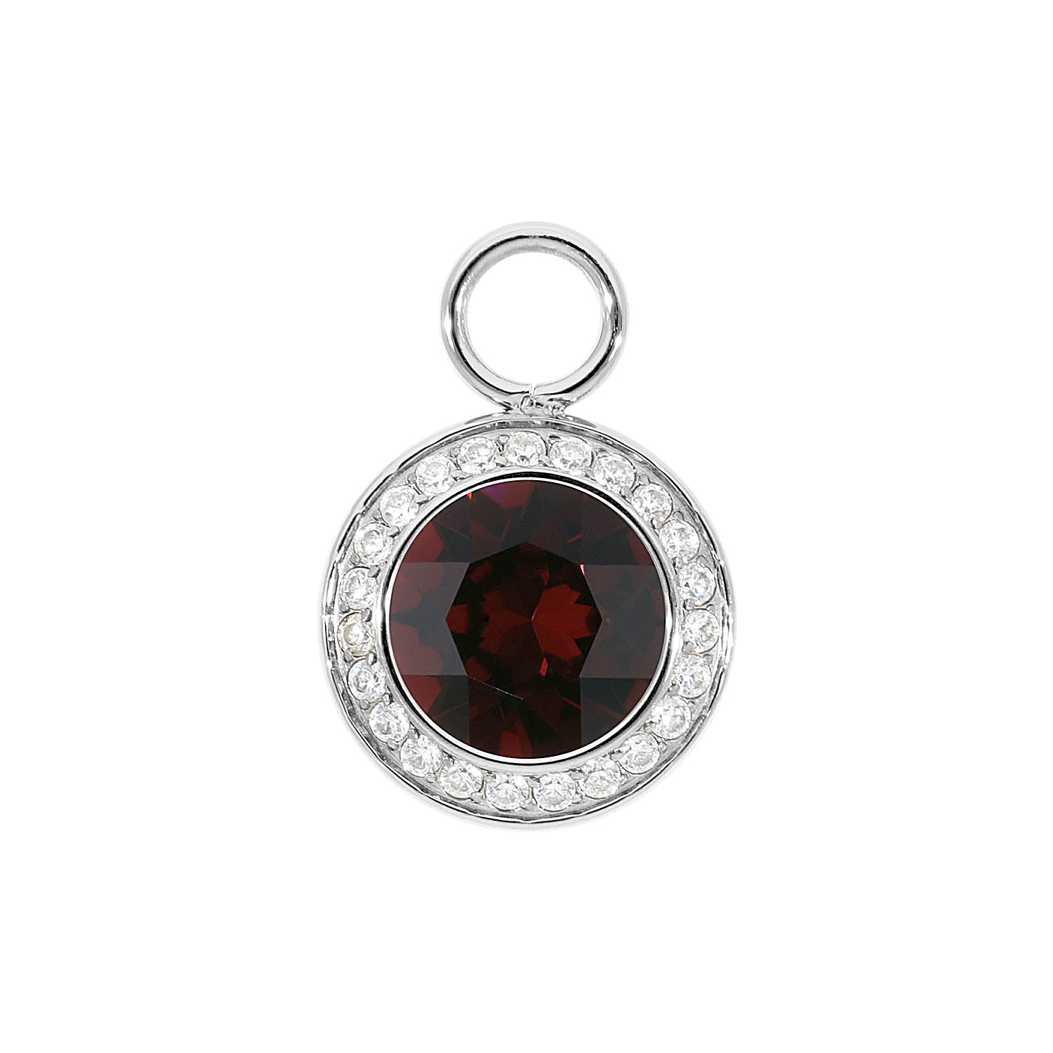 Tondo Deluxe Charm 0.51" - Silver Burgundy