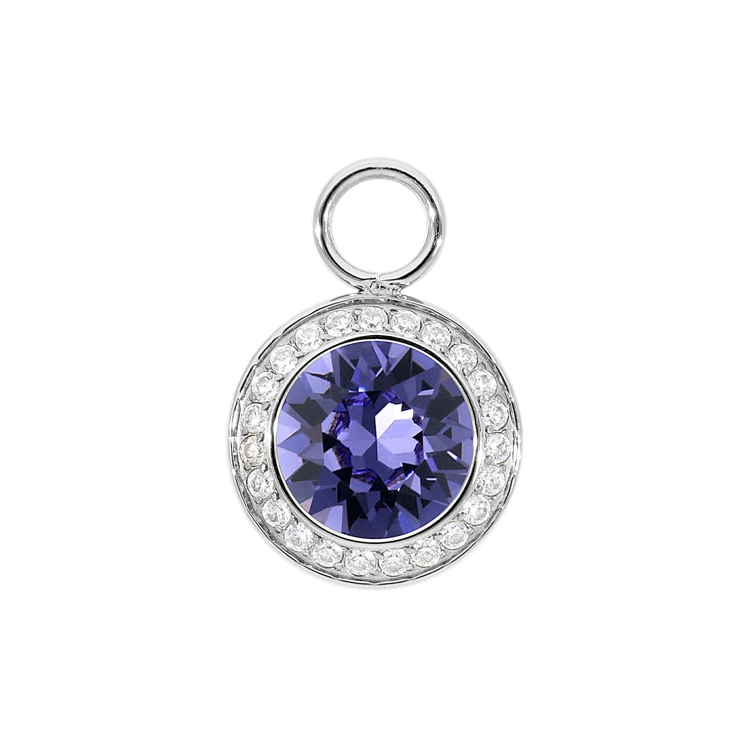 Tondo Deluxe Charm 0.51" - Silver tanzanite