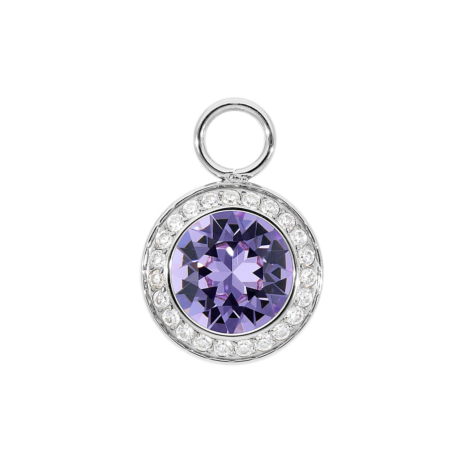 Tondo Deluxe Charm 0.51" - Silver Violet