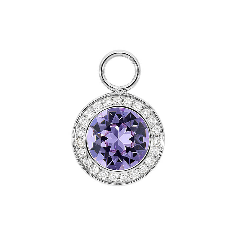 Tondo Deluxe Charm 0.51" - Silver Violet
