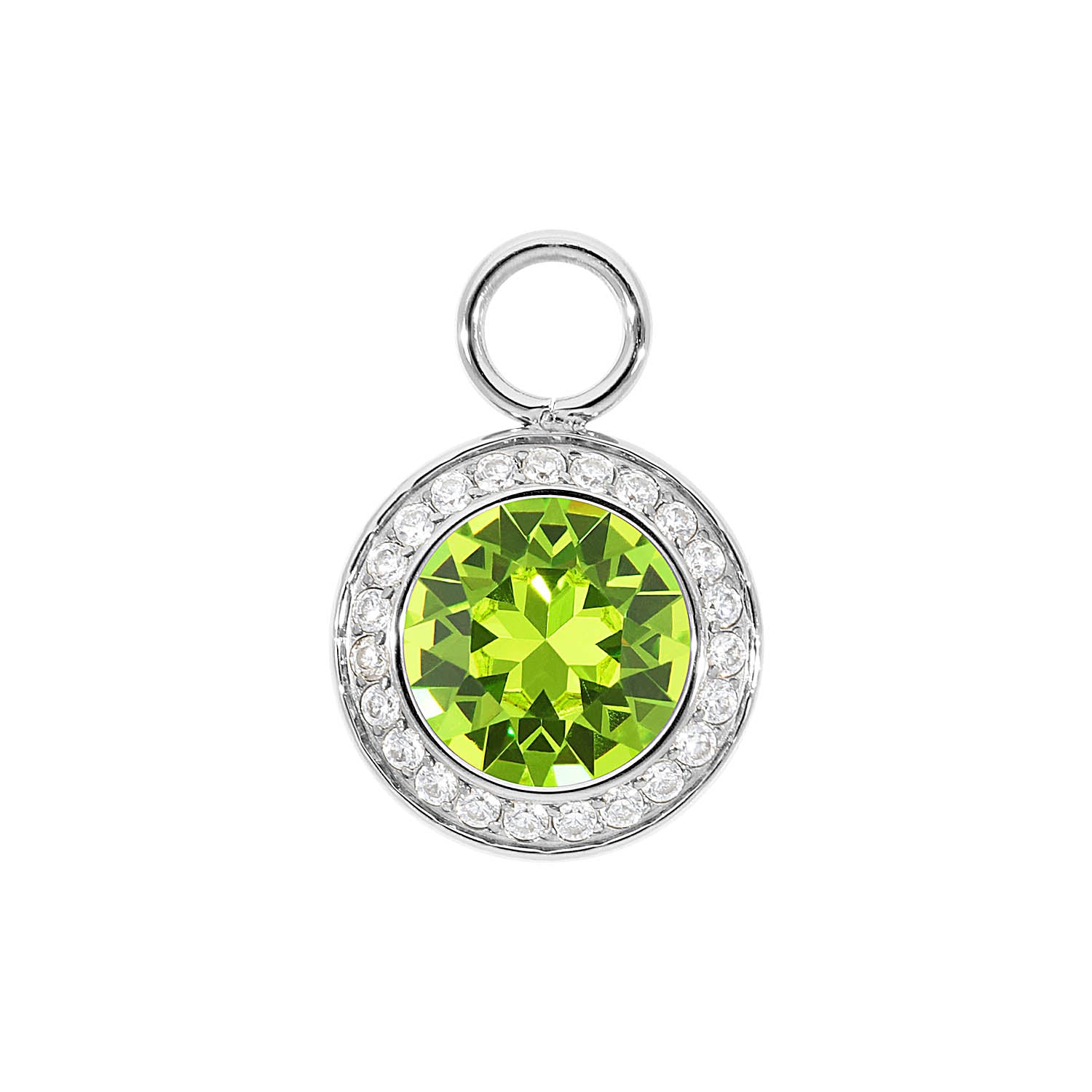 Tondo Deluxe Charm 0.51" - Silver Citrus Green