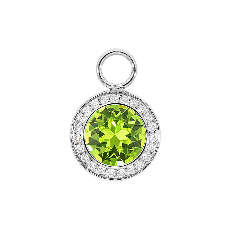 Tondo Deluxe Charm 0.51" - Silver Citrus Green