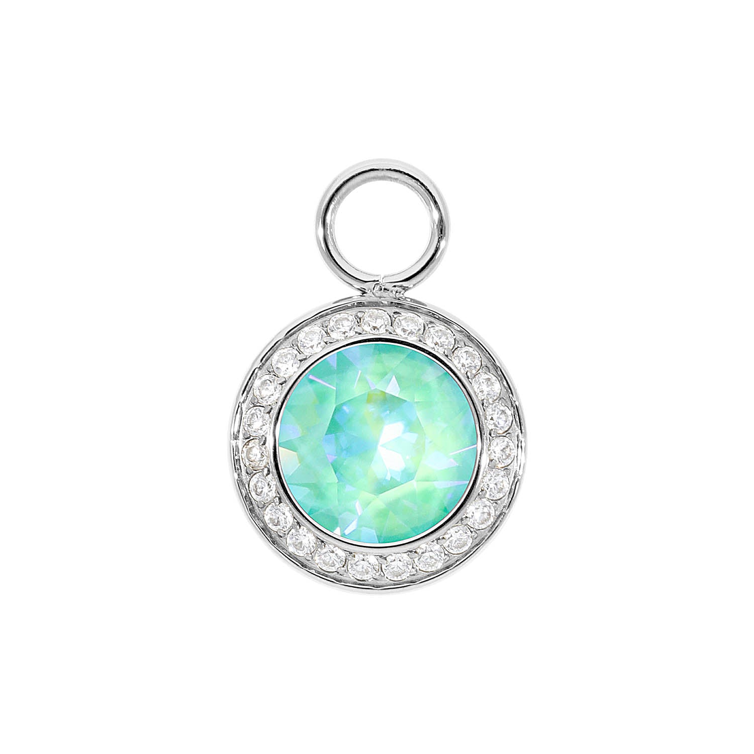 Tondo Deluxe Charm 0.51" - Silver silky sage delite