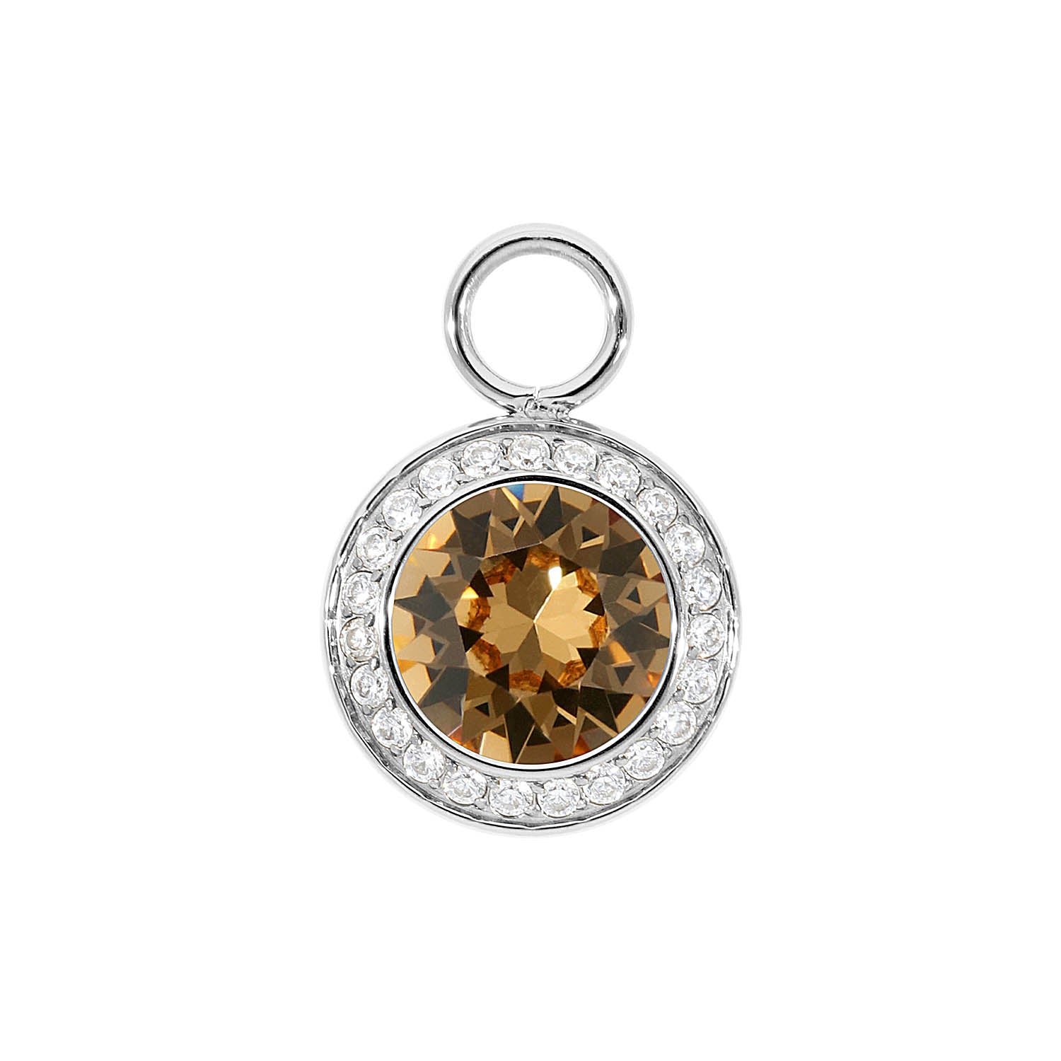 Tondo Deluxe Charm 0.51" - Silver light colorado topaz