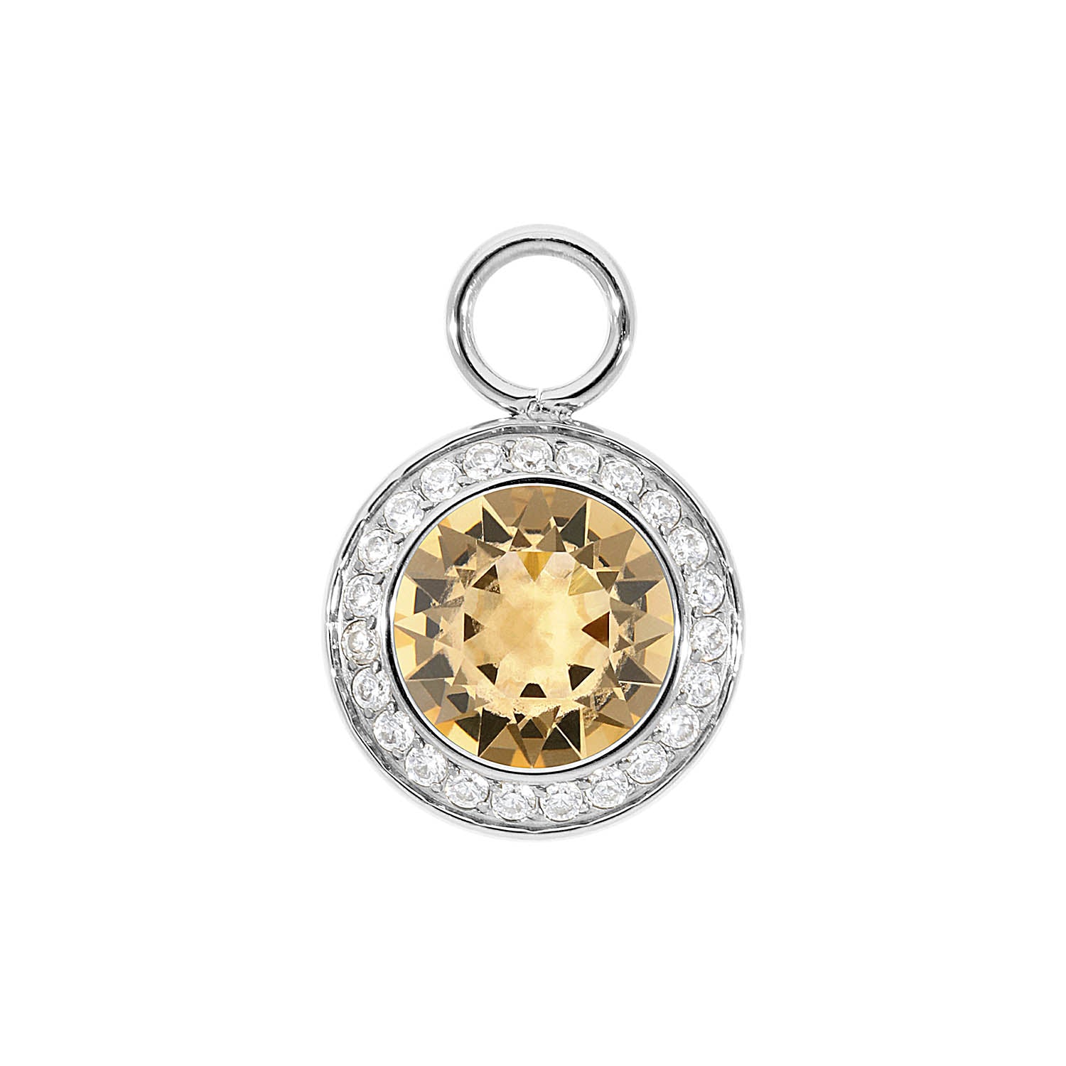 Tondo Deluxe Charm 0.51" - Silver light colorado topaz ignite