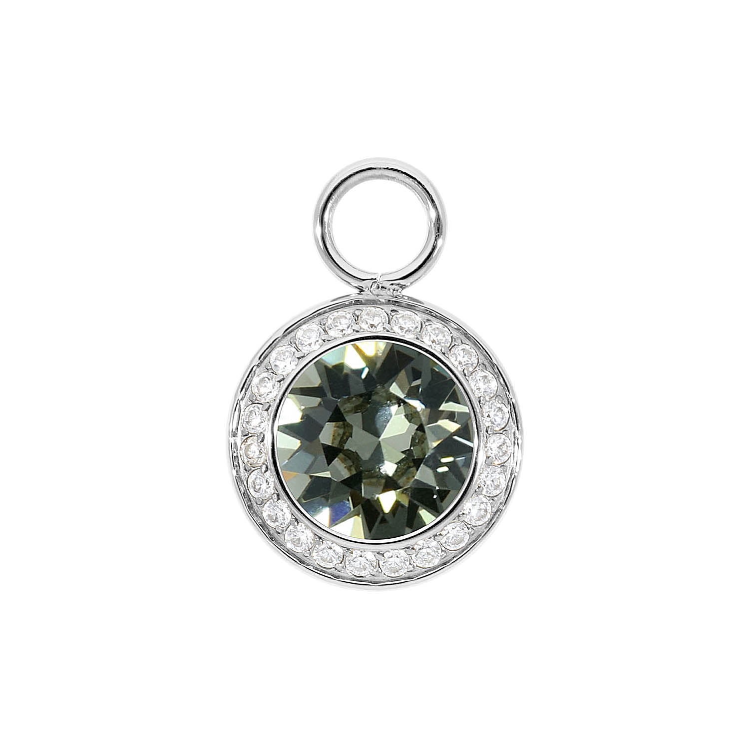 Tondo Deluxe Charm 0.51" - Silver black diamond
