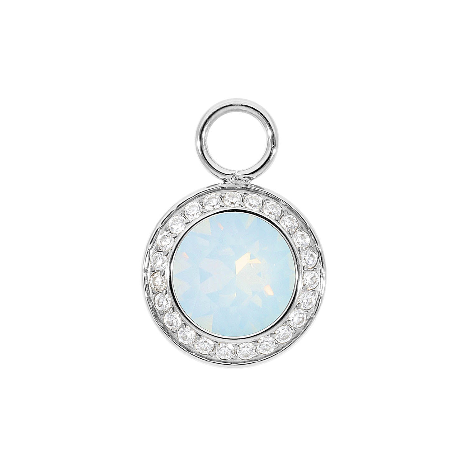 Tondo Deluxe Charm 0.51" - Silver white opal