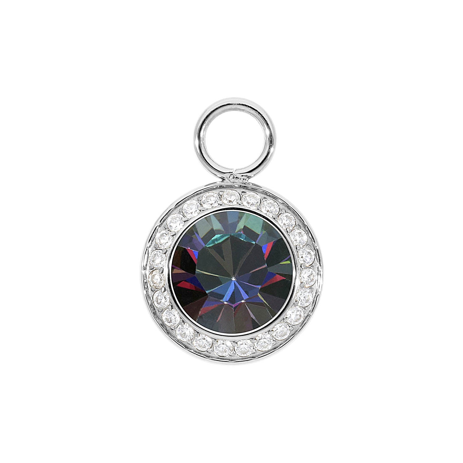 Tondo Deluxe Charm 0.51" - Silver Crystal Vitrail Medium