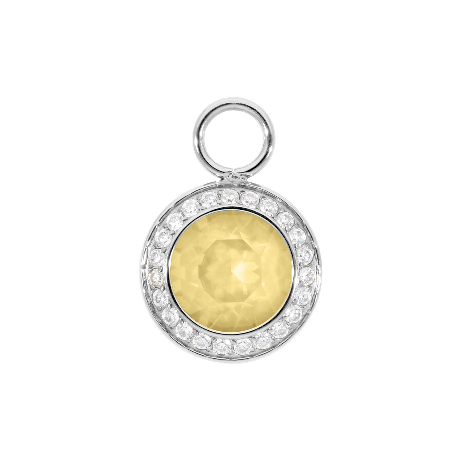 Tondo Deluxe Charm 0.51" - Silver Recreated Dark Jonquil