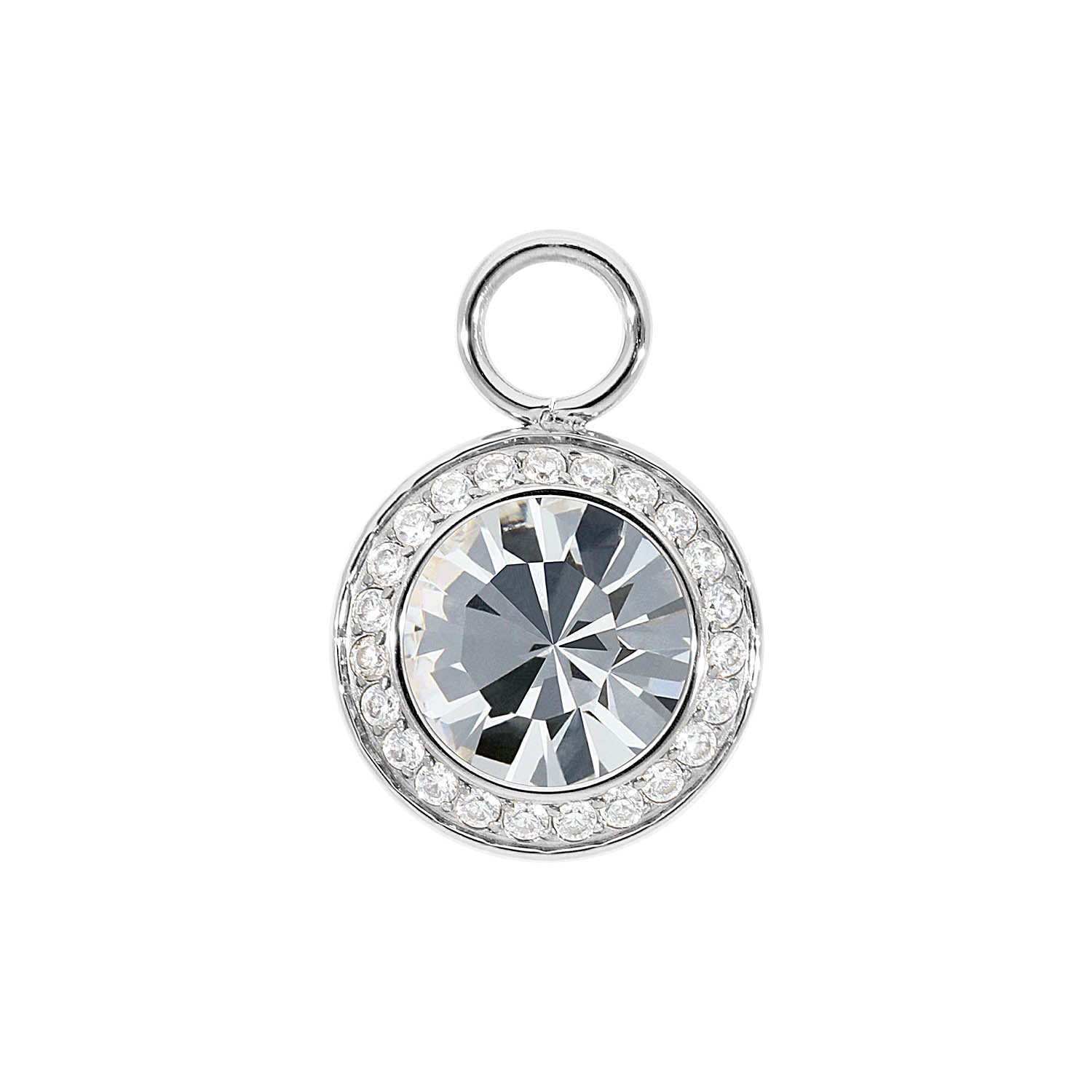 Tondo Deluxe Charm 0.51" - Silver crystal