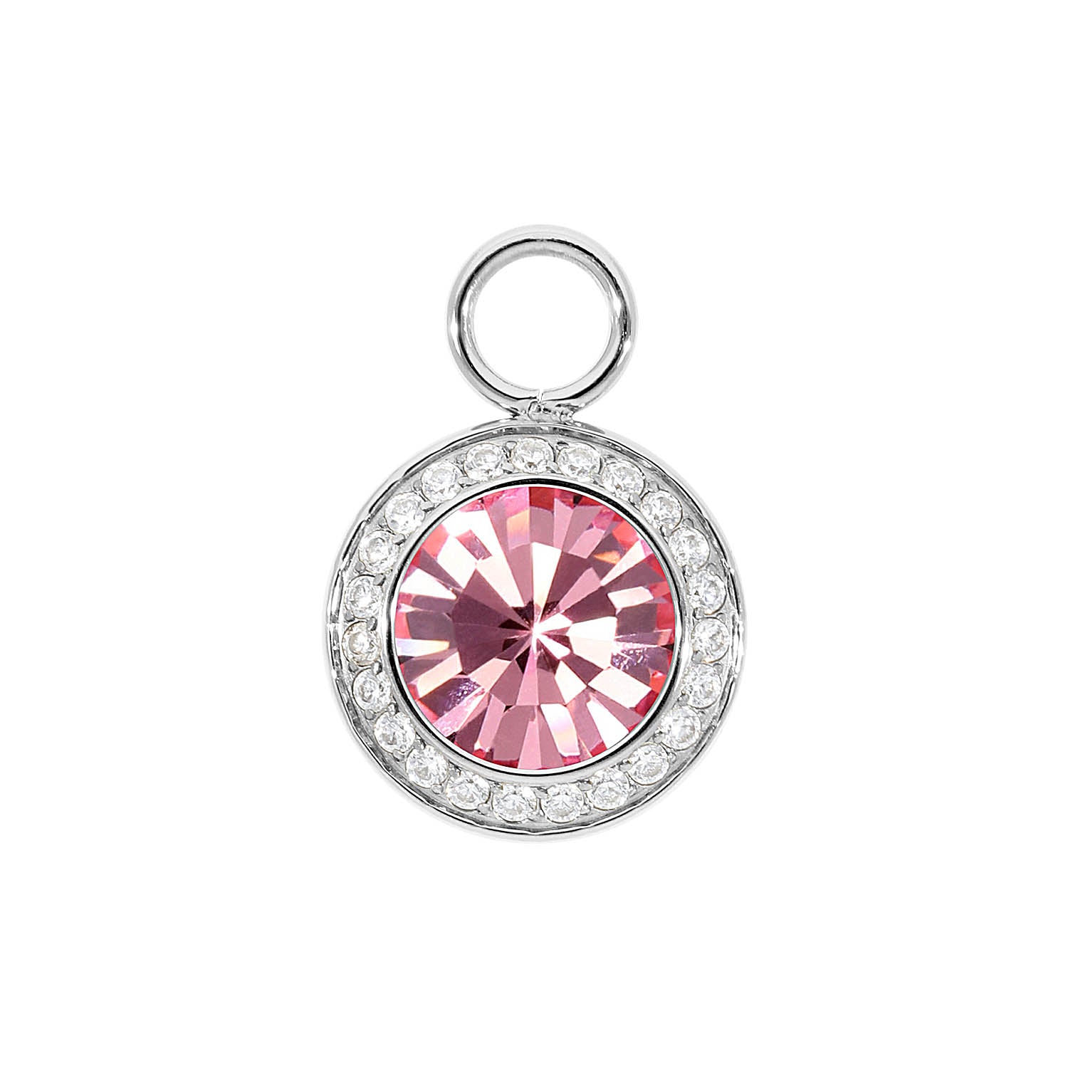 Tondo Deluxe Charm 0.51" - Silver Light Rose