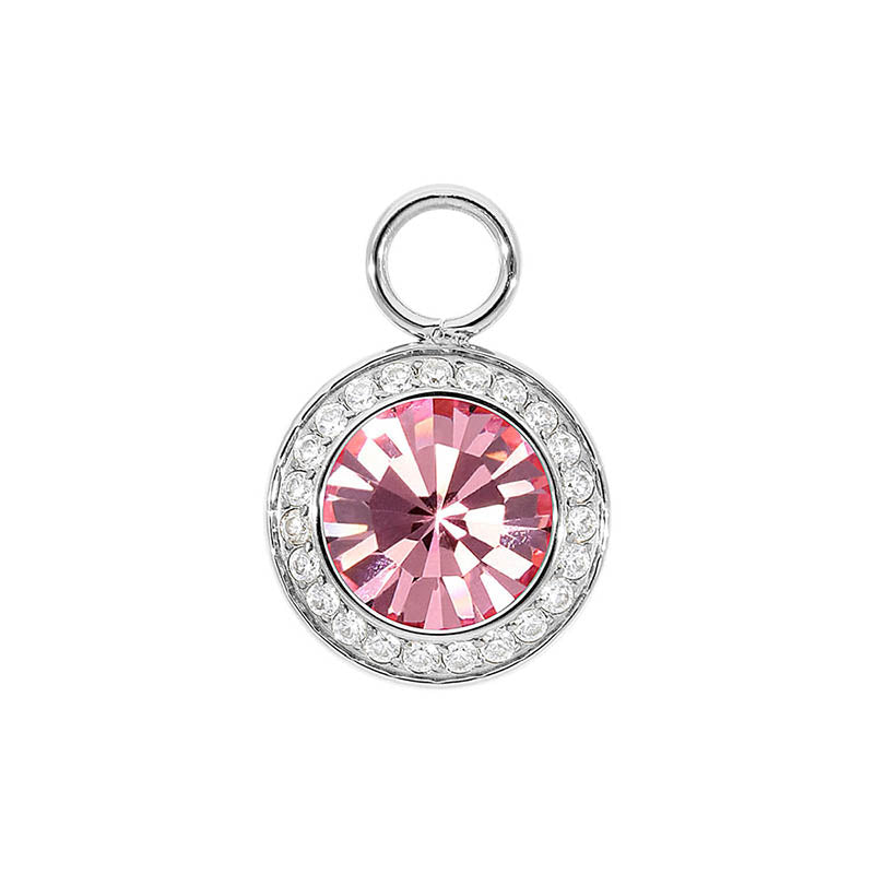 Tondo Deluxe Charm 0.51" - Silver Light Rose