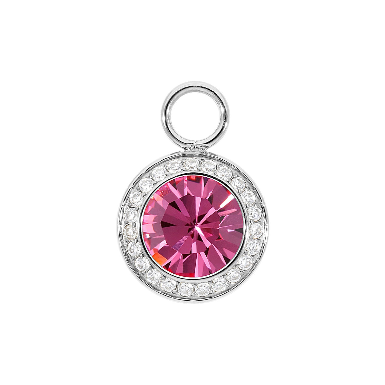 Tondo Deluxe Charm 0.51" - Silver rose