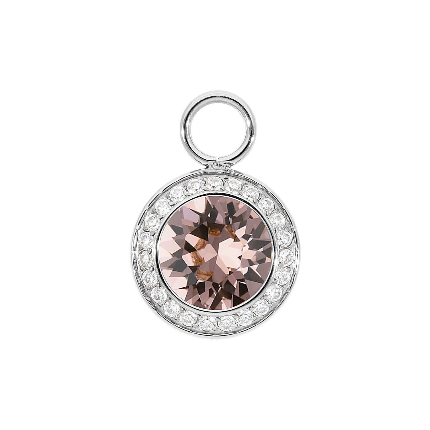 Tondo Deluxe Charm 0.51" - Silver vintage rose