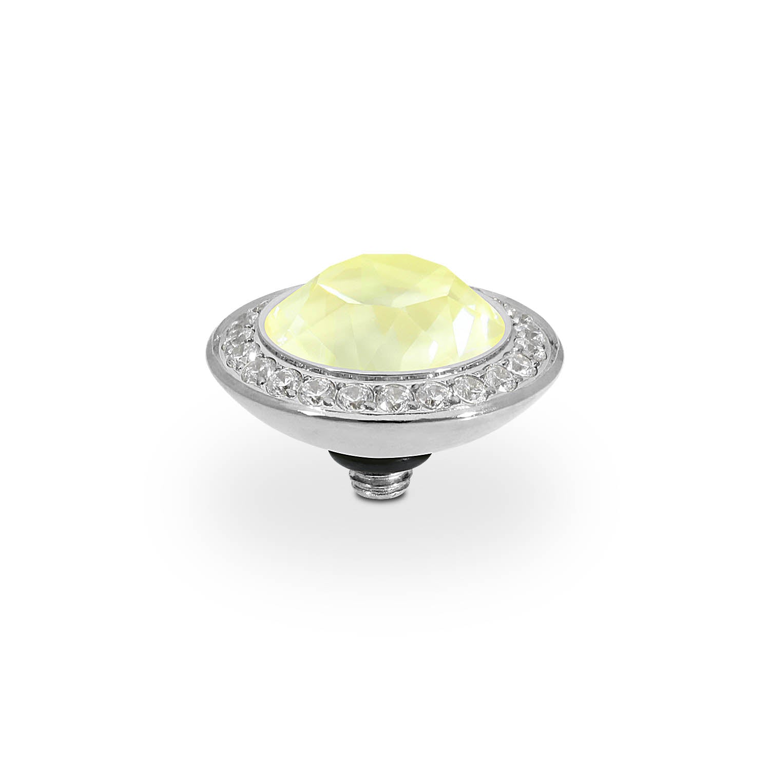 Tondo Deluxe Top 0.51" - Silver crystal soft yellow ignite