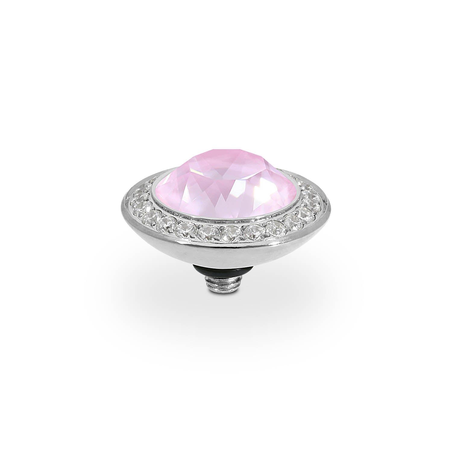 Tondo Deluxe Top 0.51" - Silver crystal soft rose ignite