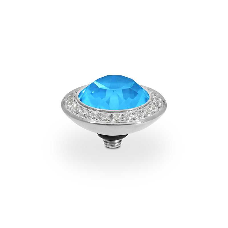 Tondo Deluxe Top 0.51" - Silver Crystal Electric Blue Ignite