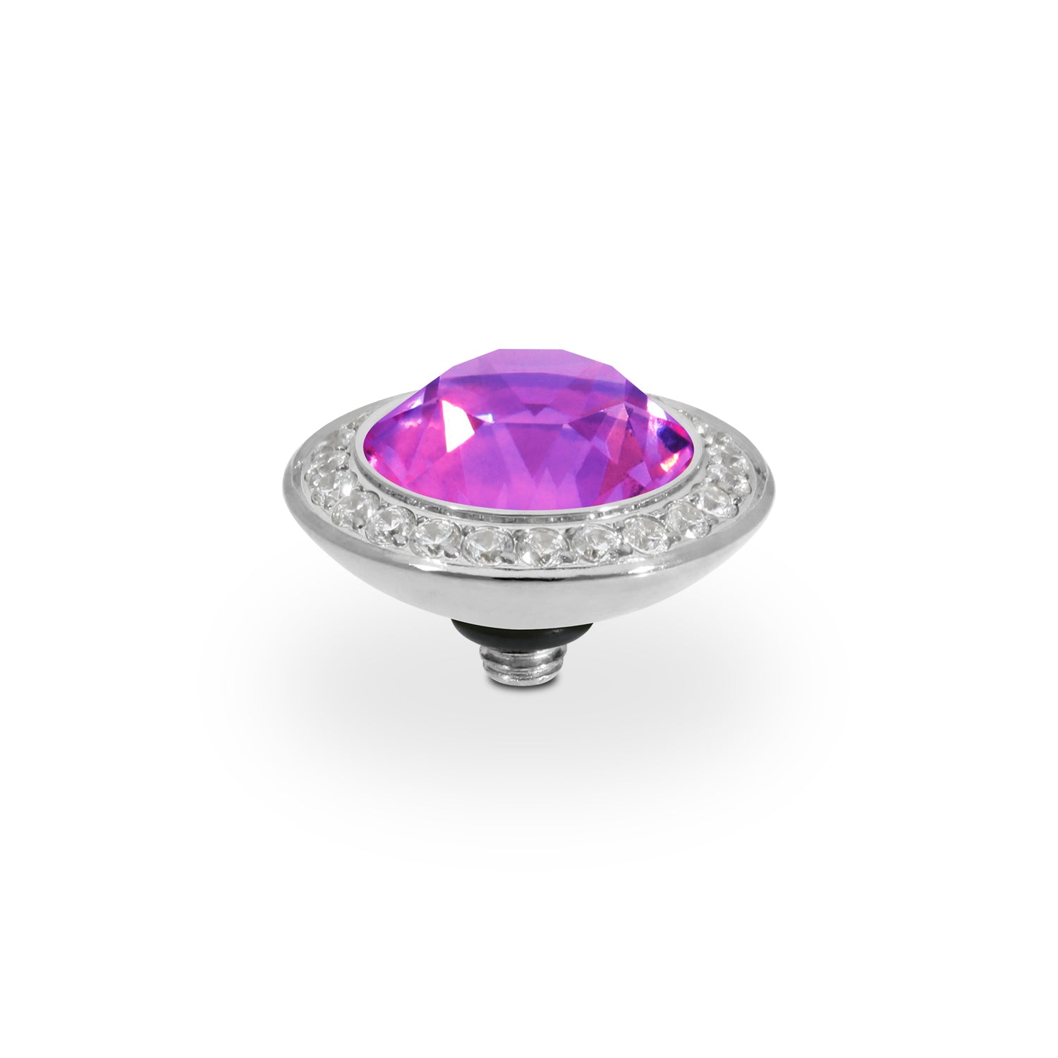 Tondo Deluxe Top 0.51" - Silver Crystal Electric Violet Ignite