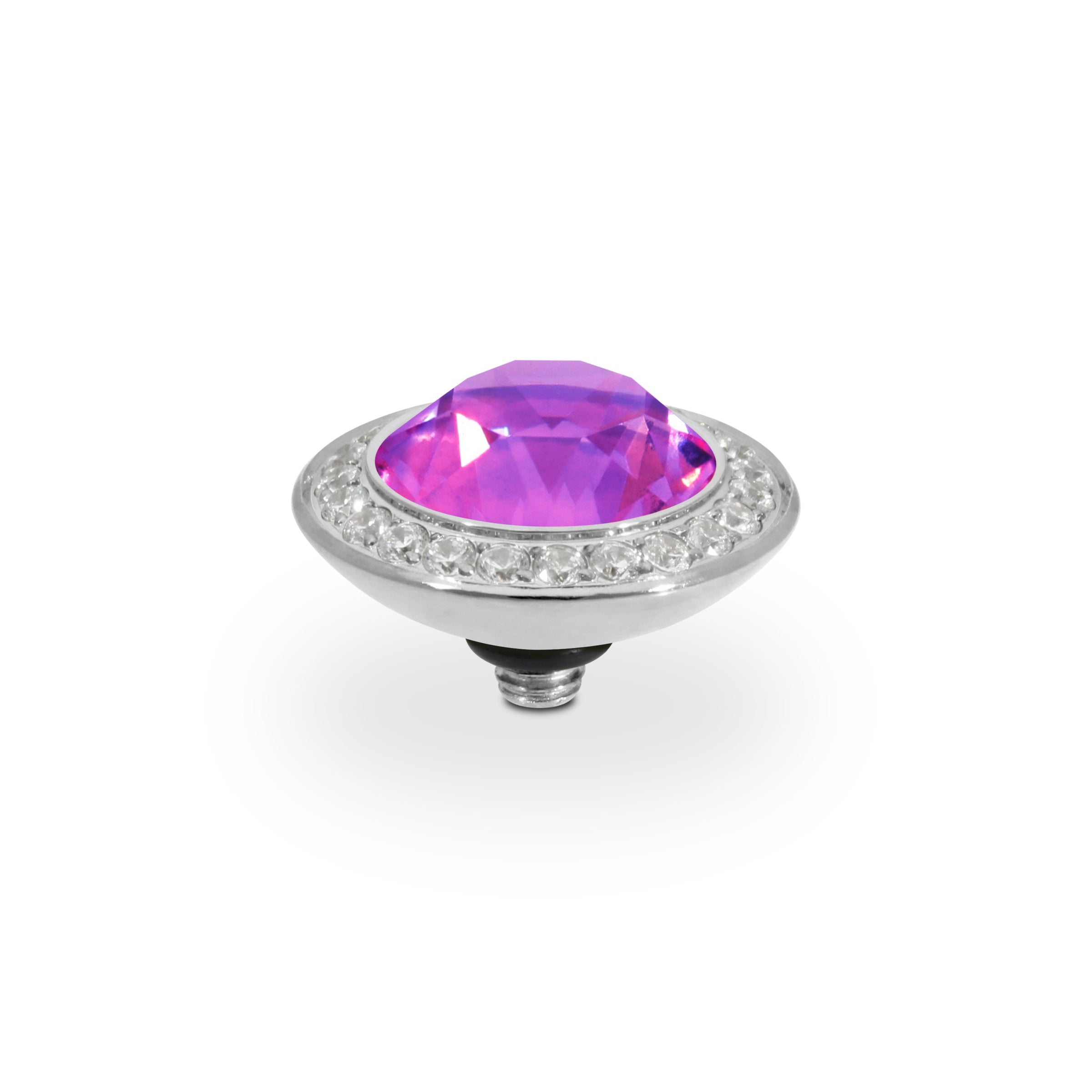 Tondo Deluxe Top 0.51" - Silver Crystal Electric Violet Ignite