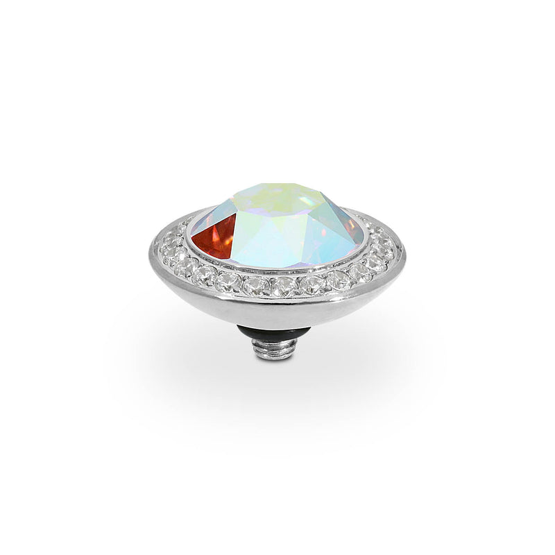 Tondo Deluxe Top 0.51" - Silver crystal aurora boreale