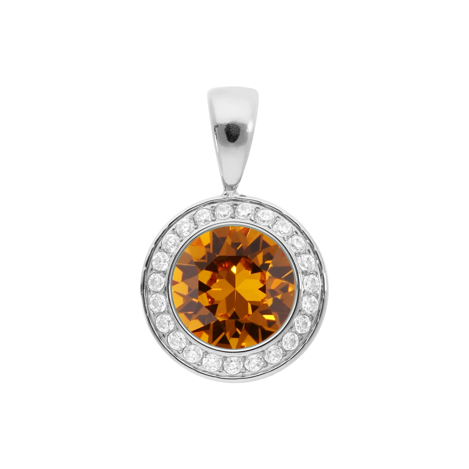 Tondo Deluxe Pendant 0.51" - Silver Topaz