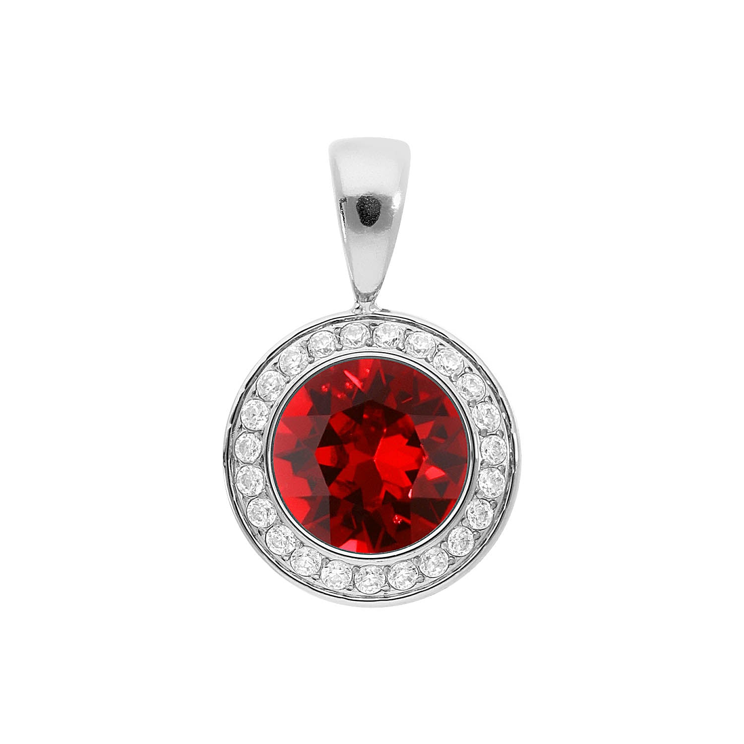 Tondo Deluxe Pendant 0.51" - Silver scarlet