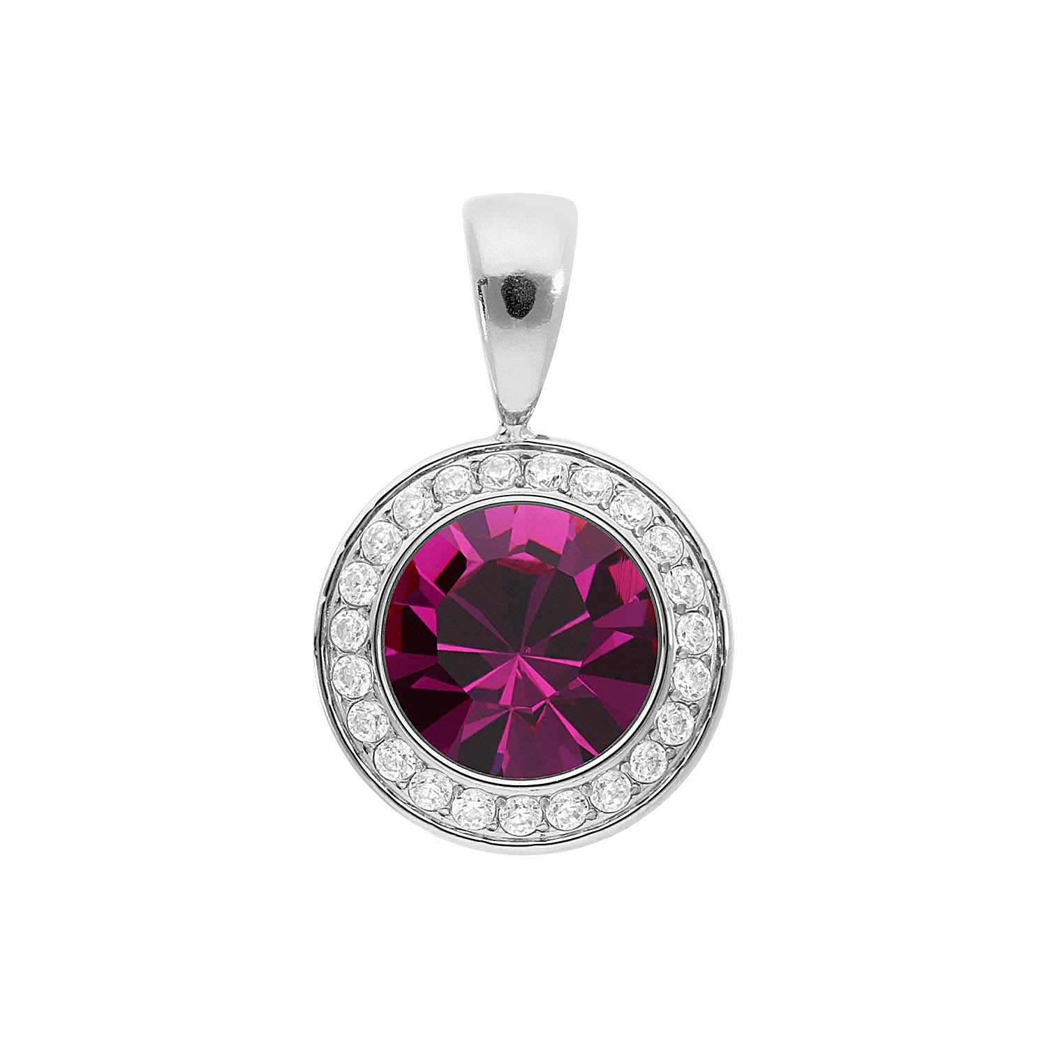 Tondo Deluxe Pendant 0.51" - Silver fuchsia