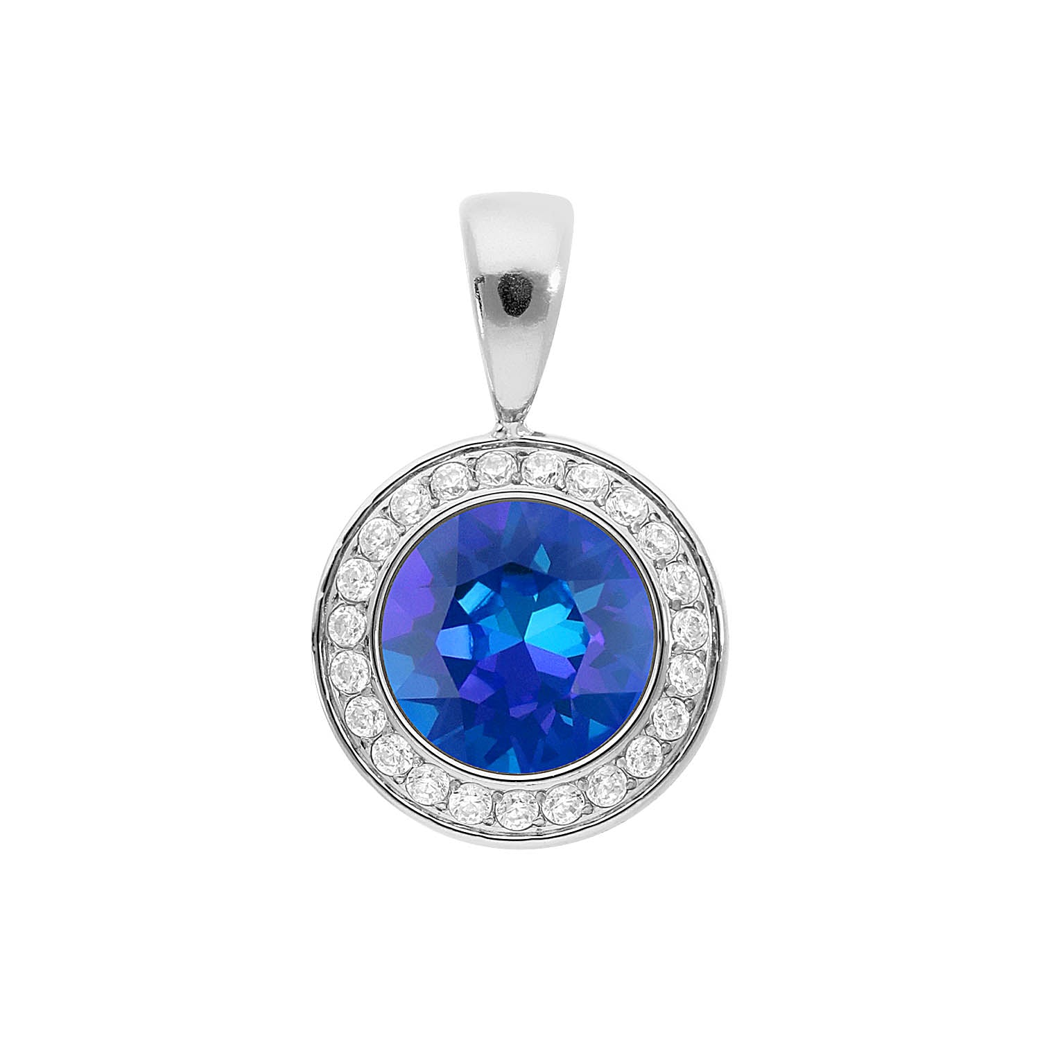 Tondo Deluxe Pendant 0.51" - Silver royal blue delite