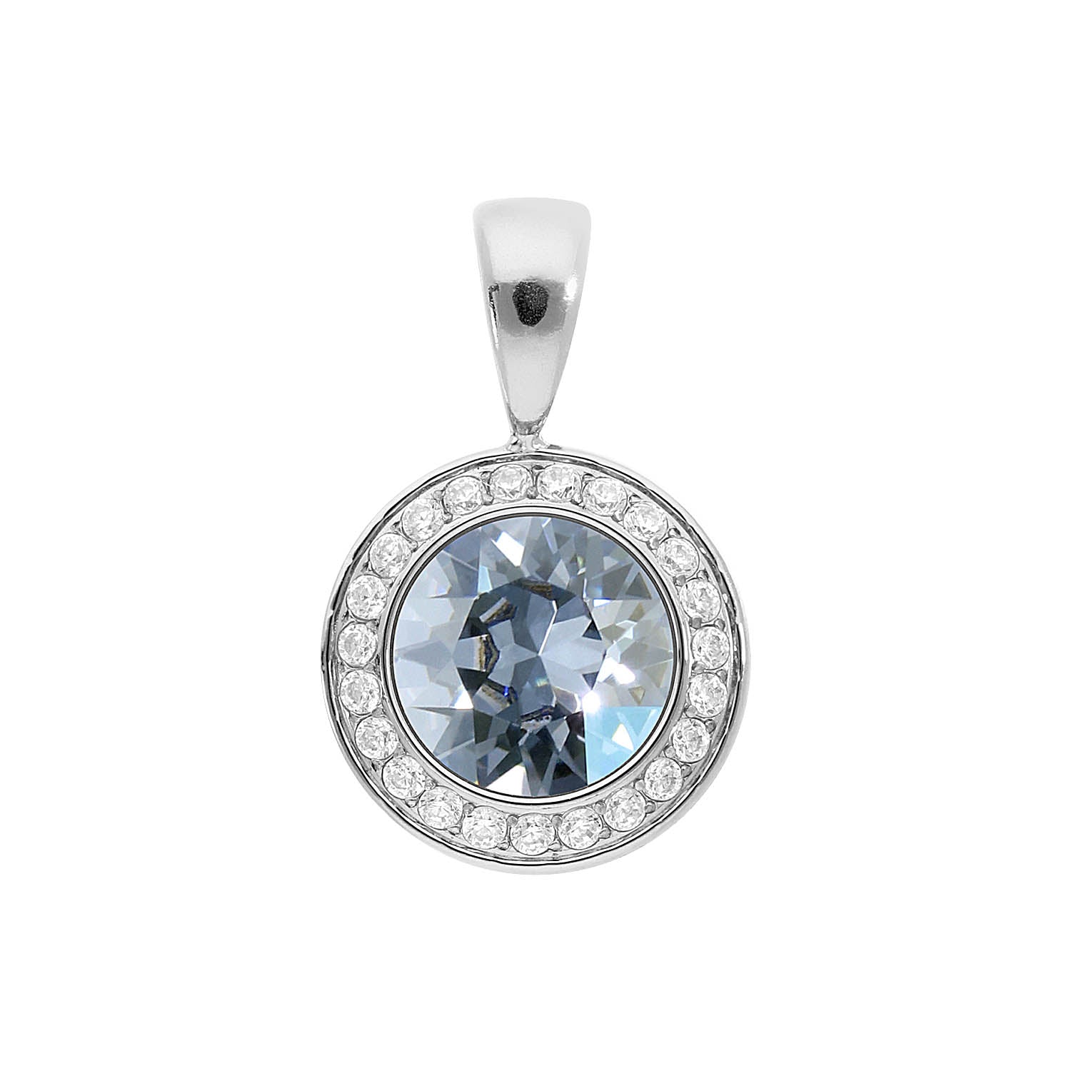 Tondo Deluxe Pendant 0.51" - Silver blue shade