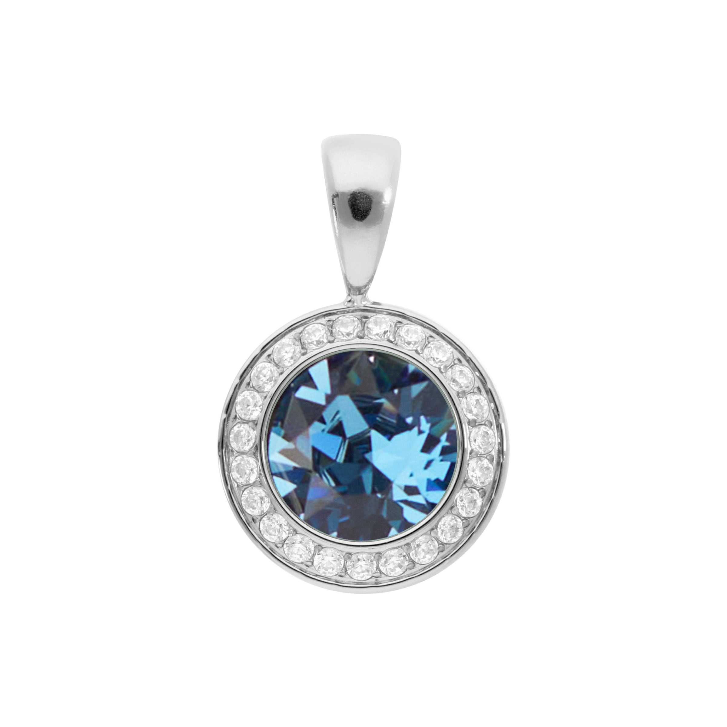 Tondo Deluxe Pendant 0.51" - Silver Denim Blue