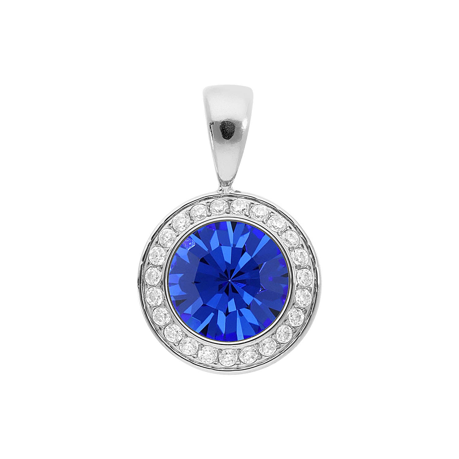 Tondo Deluxe Pendant 0.51" - Silver sapphire