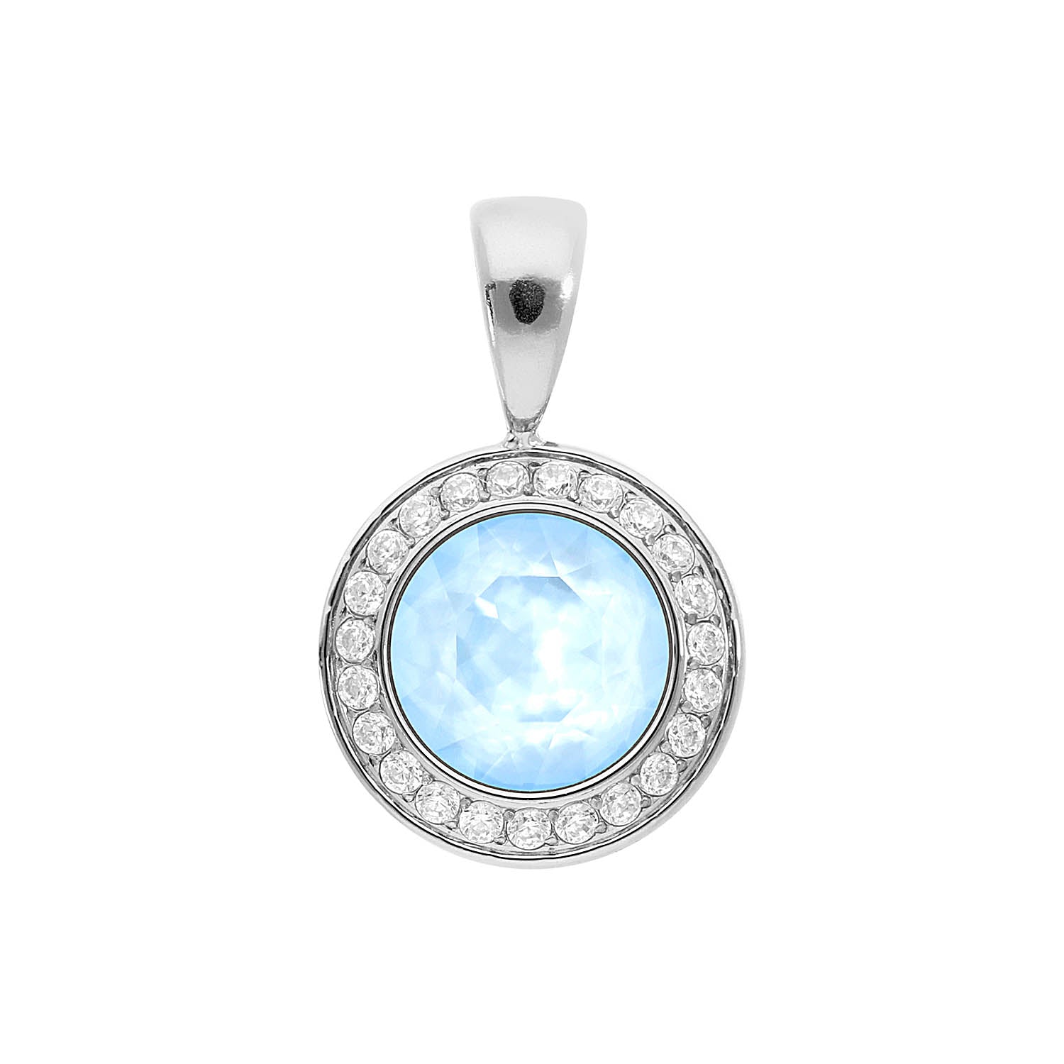 Tondo Deluxe Pendant 0.51" - Silver crystal sky ignite