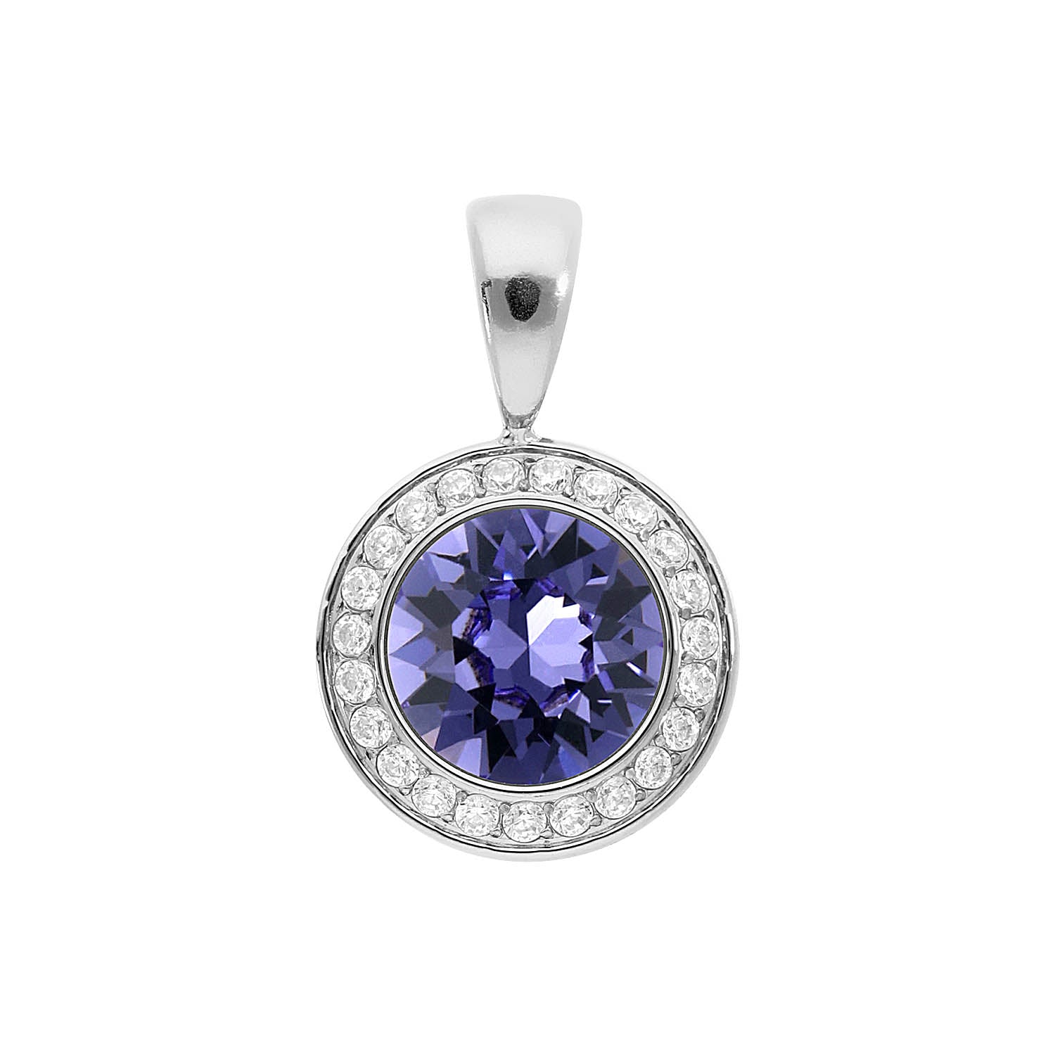 Tondo Deluxe Pendant 0.51" - Silver tanzanite
