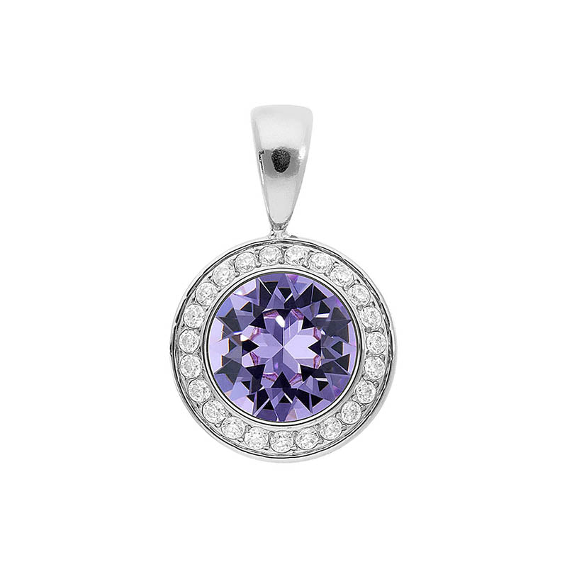 Tondo Deluxe Pendant 0.51" - Silver Violet