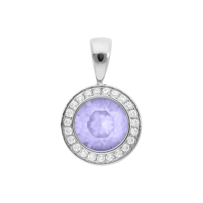 Tondo Deluxe Pendant 0.51" - Silver Crystal Purple Ignite