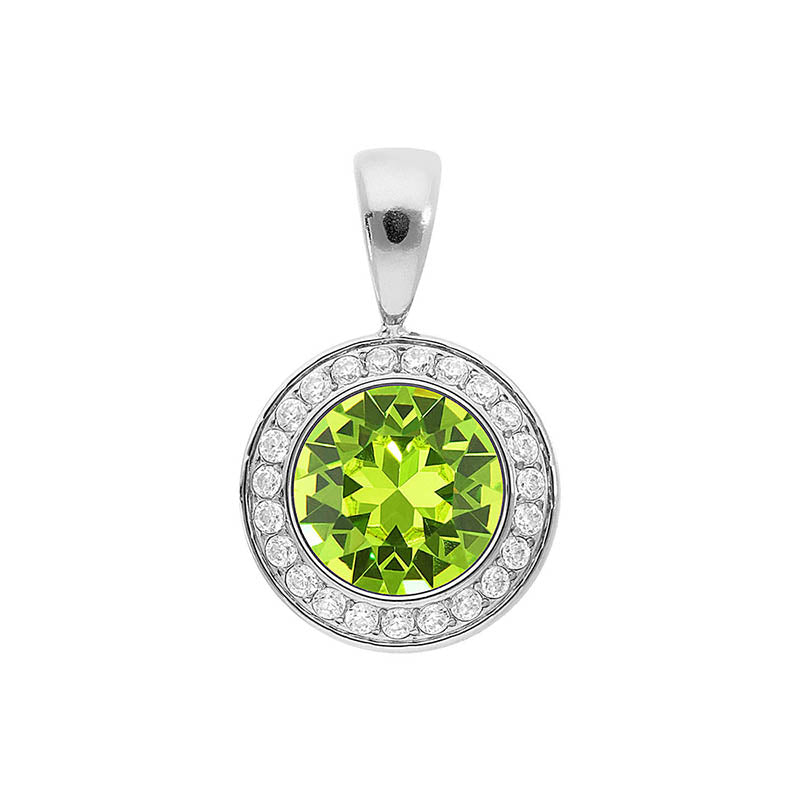 Tondo Deluxe Pendant 0.51" - Silver Citrus Green