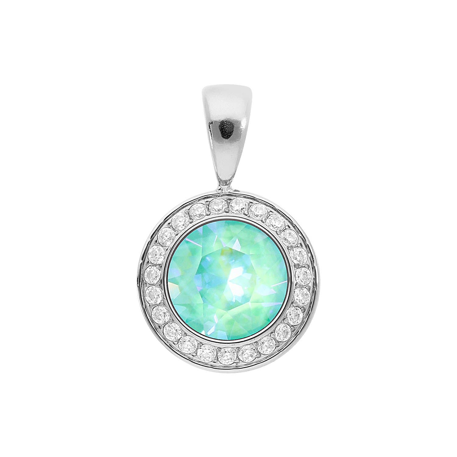 Tondo Deluxe Pendant 0.51" - Silver silky sage delite